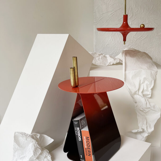 Hanging Table in Red Lacquer Wood