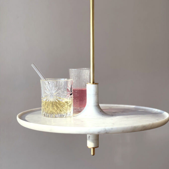 Hanging Table in White Marble