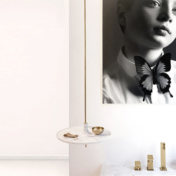 Hanging Table in White Marble