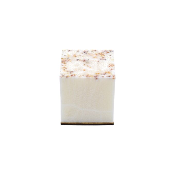 Unscented White Palm Wax Candle with Amber