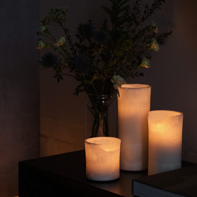 Unscented White Palm Wax Candle