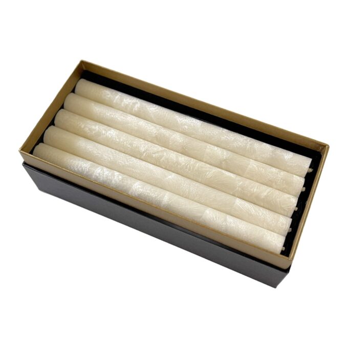 Frosted texture candles on a dining table, 100% natural and long-lasting