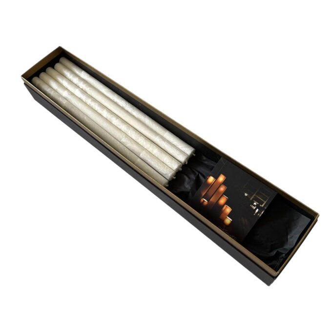 Frosted texture candles on a dining table, 100% natural and long-lasting