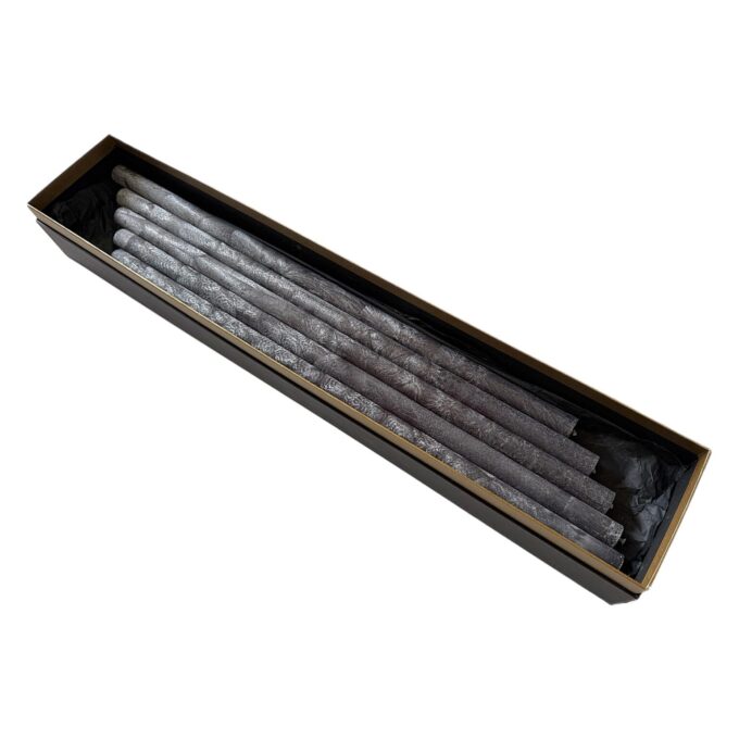 Frosted texture candles on a dining table, 100% natural and long-lasting