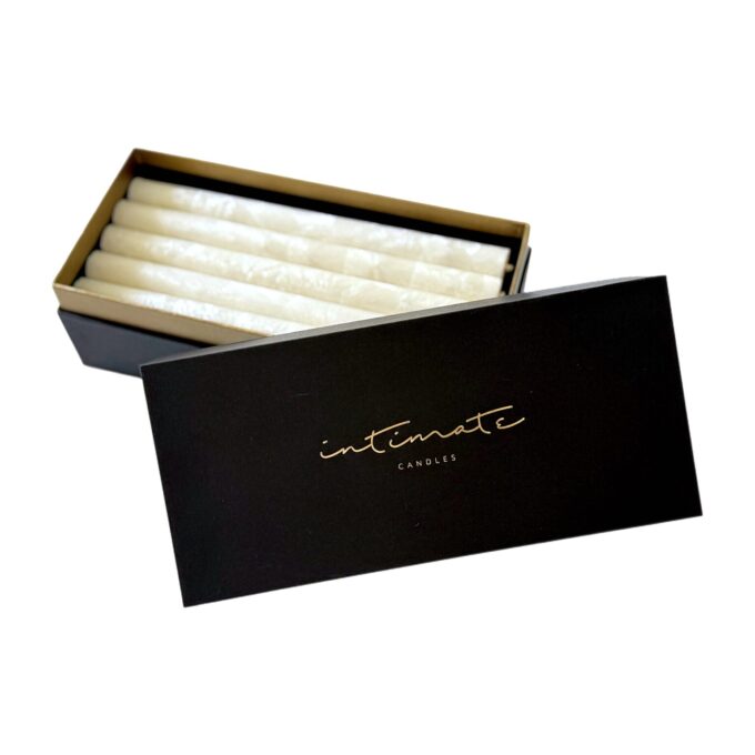 Unscented Long White Table Palm Wax Candles