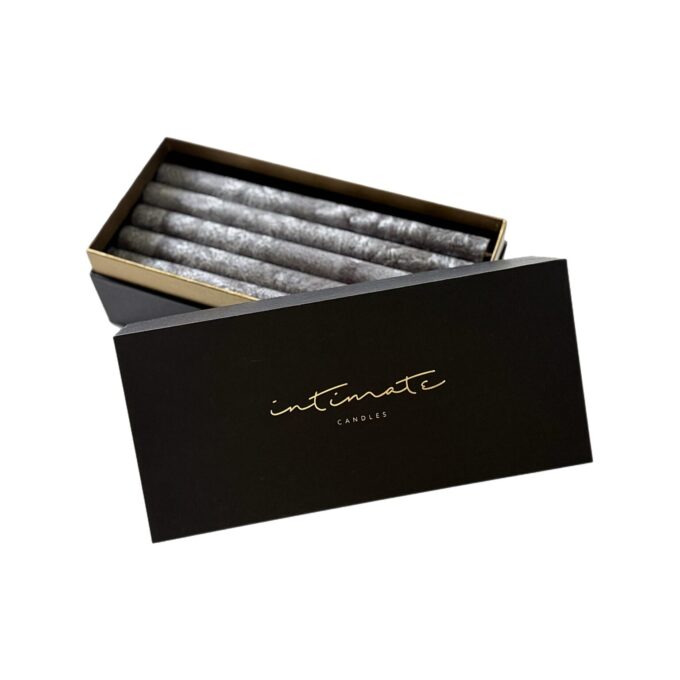 Unscented Long Black Table Palm Wax Candles