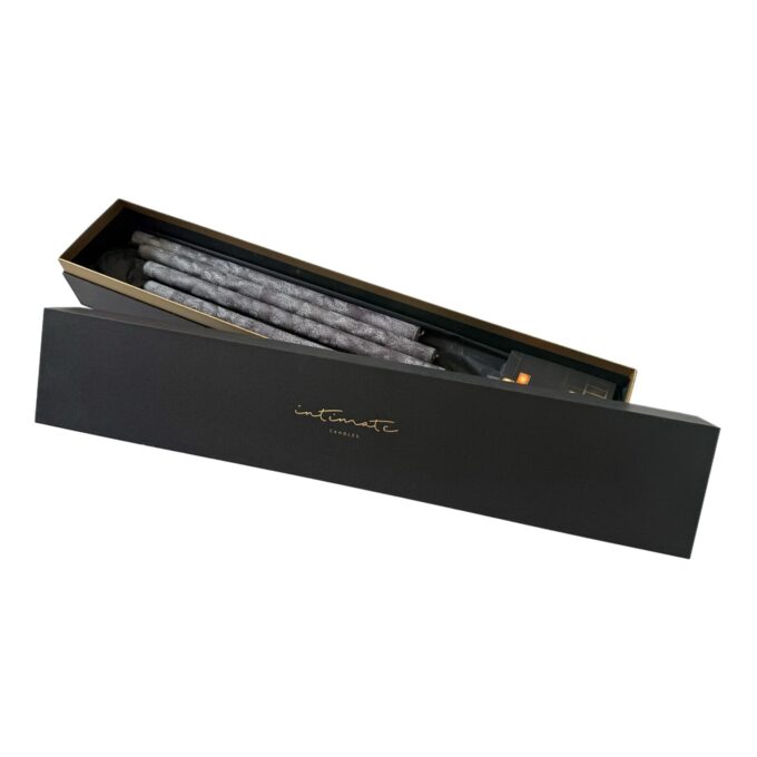 Unscented Long Black Table Palm Wax Candles